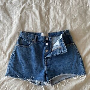Everlane Blue Jean Shorts with Frayed Hem